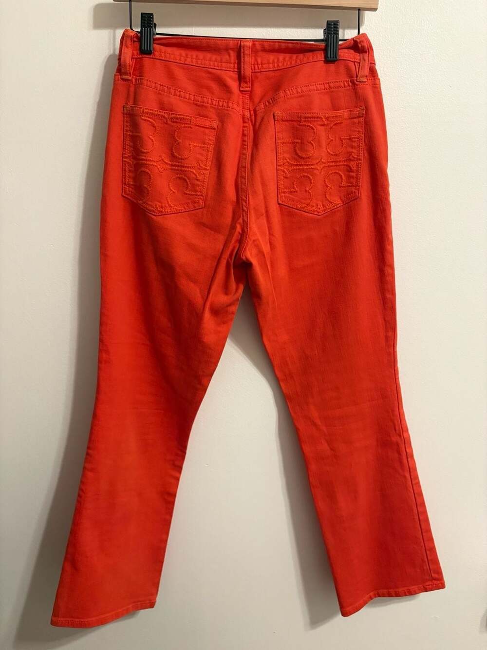 Tory Burch Orange Cropped Jeans Size 26 - Picture 3 of 7